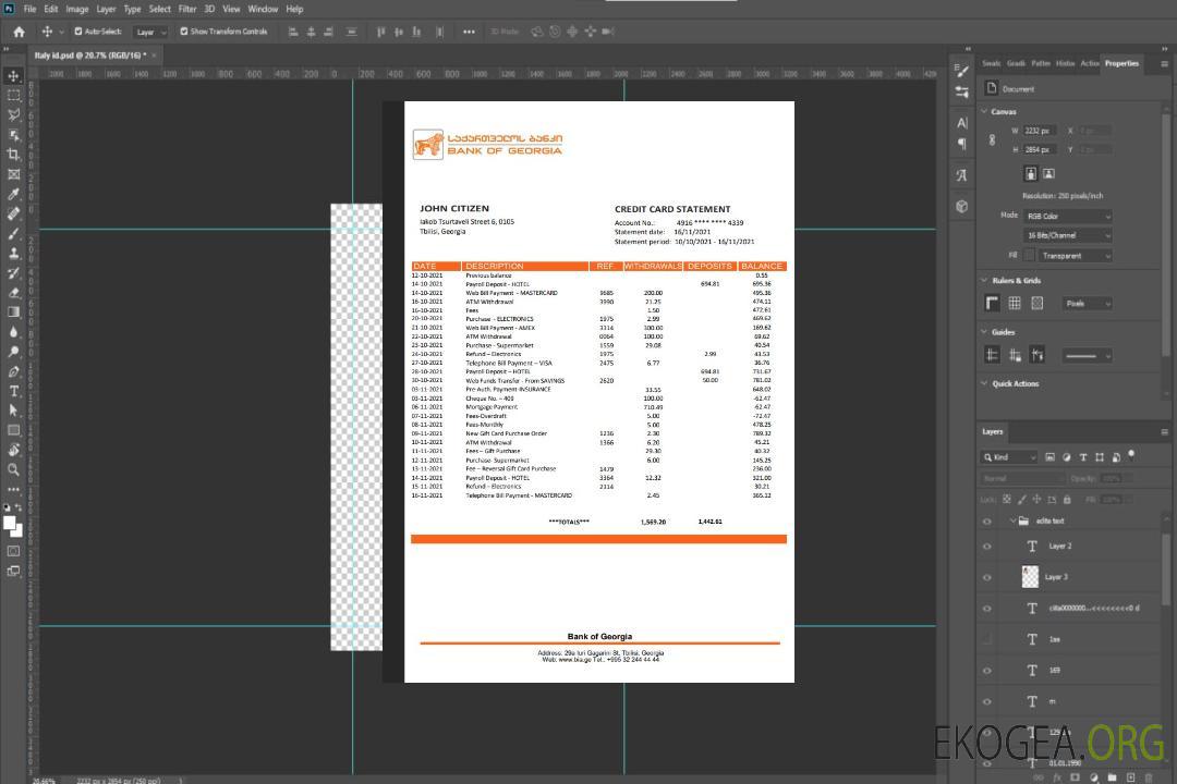 Déclaration de la Géorgie Bank of Georgia template Déclaration de la Géorgie Bank of Georgia template